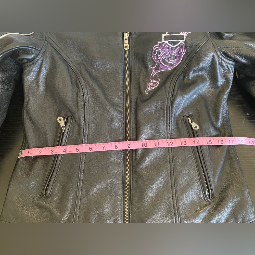 Harley-Davidson Purple Steel Heart Leather Jacket Hoodie 3in1, BLK,Women Size S - Picture 13 of 16